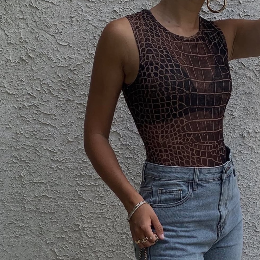 Lioness sheer mesh bodysuit